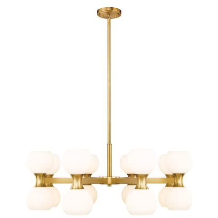 Z-Lite Artemis Chandelier, 16-Light, 32 In.W x 12.75 In.H, Modern Gold/Matte Opal 494-16MGLD